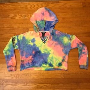 Tie dyed cropped hoodie